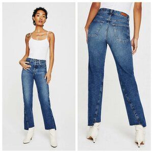 💕AG JEANS💕 Twisted Alexxis Jeans High Rise Raw Hem ~ Mentor Dark Wash 32 NWT